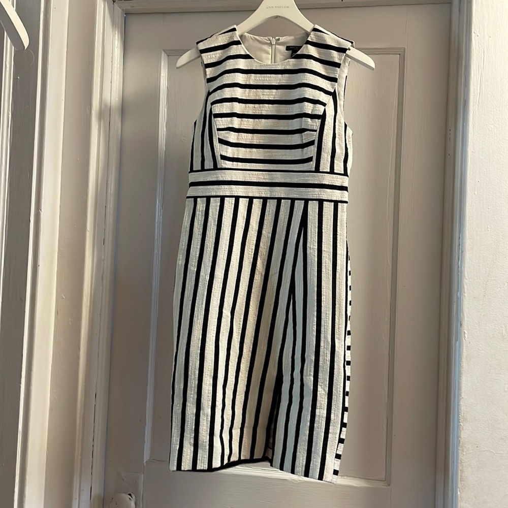 Ann Taylor Petite Stripe Textured Dress